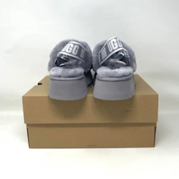 UGG Women's DISCO Slides Gray White Women's Size 1112258 SAMT - Picture 2 of 11